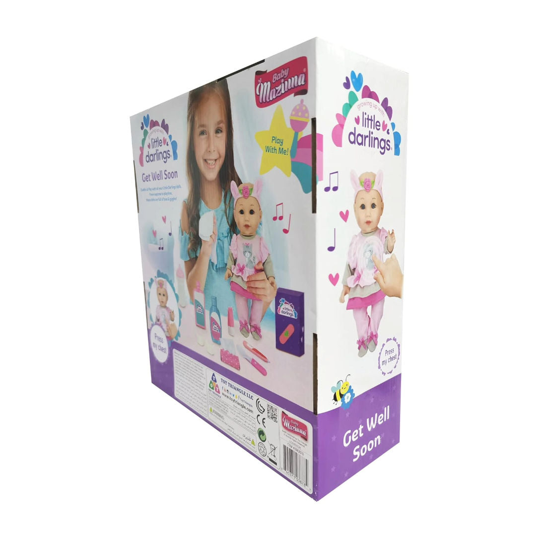 Baby Maziuna Little Darlings Get Well Soon Doll & Playset, 15 Pieces, 2+ Years