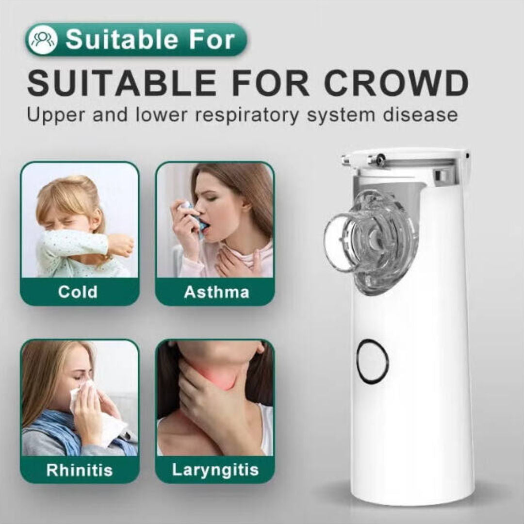 EPICARMA Portable Mesh Nebulizer Machine For Adults & Kids, Handheld USB, Rechargeable, White