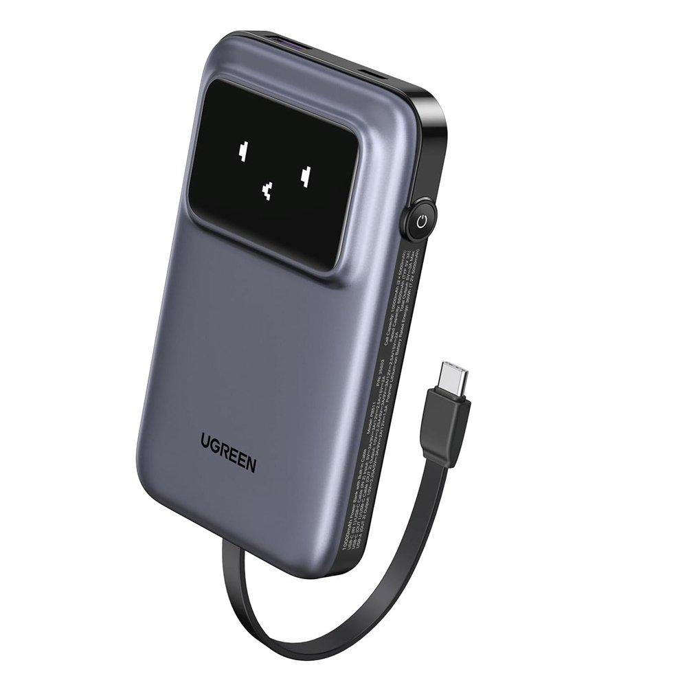 UGREEN PB511 10000mAh 30W Fast Charging Power Bank with Built-in USB-C Cable