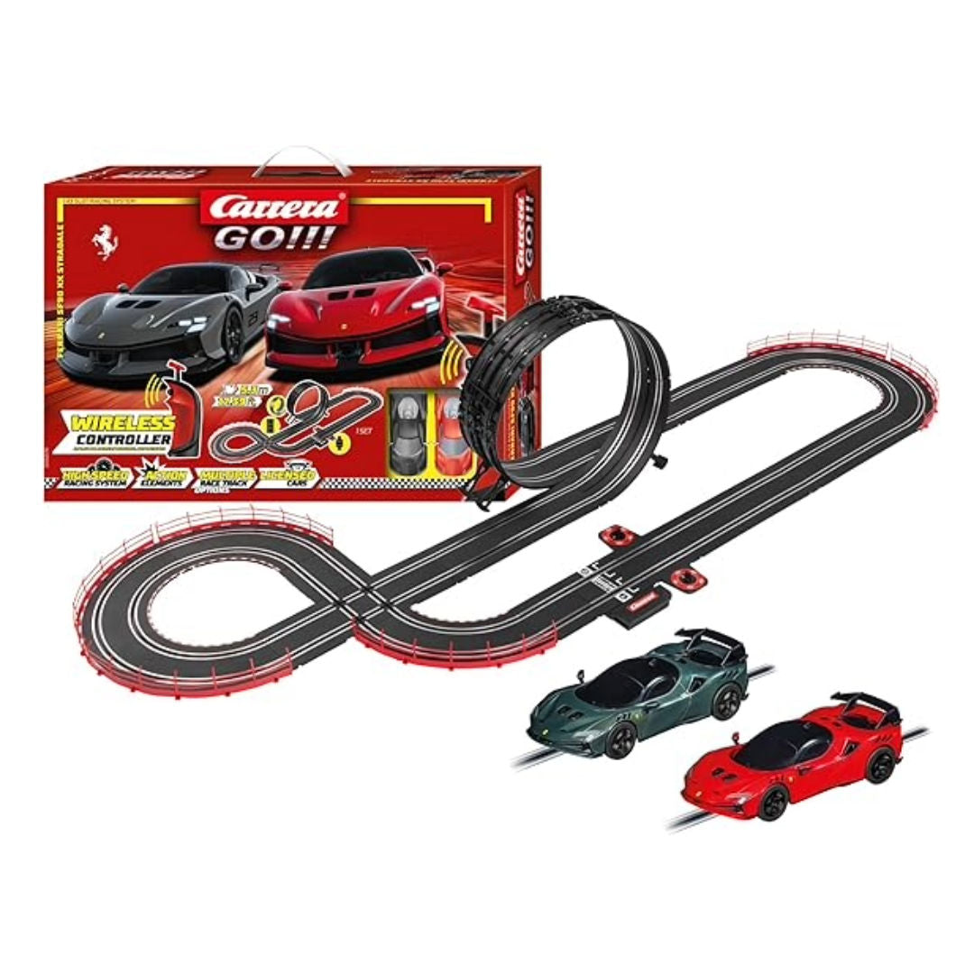 Carrera GO!!! Ferrari SF90 XX Stradale Wireless Slot Cars Racing Set 5.3m, 6+ years