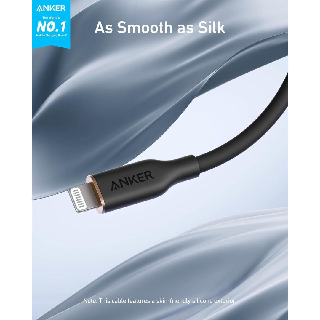 Anker PowerLine III Flow USB-A to Lightning Cable 6ft, Black, A85A1012