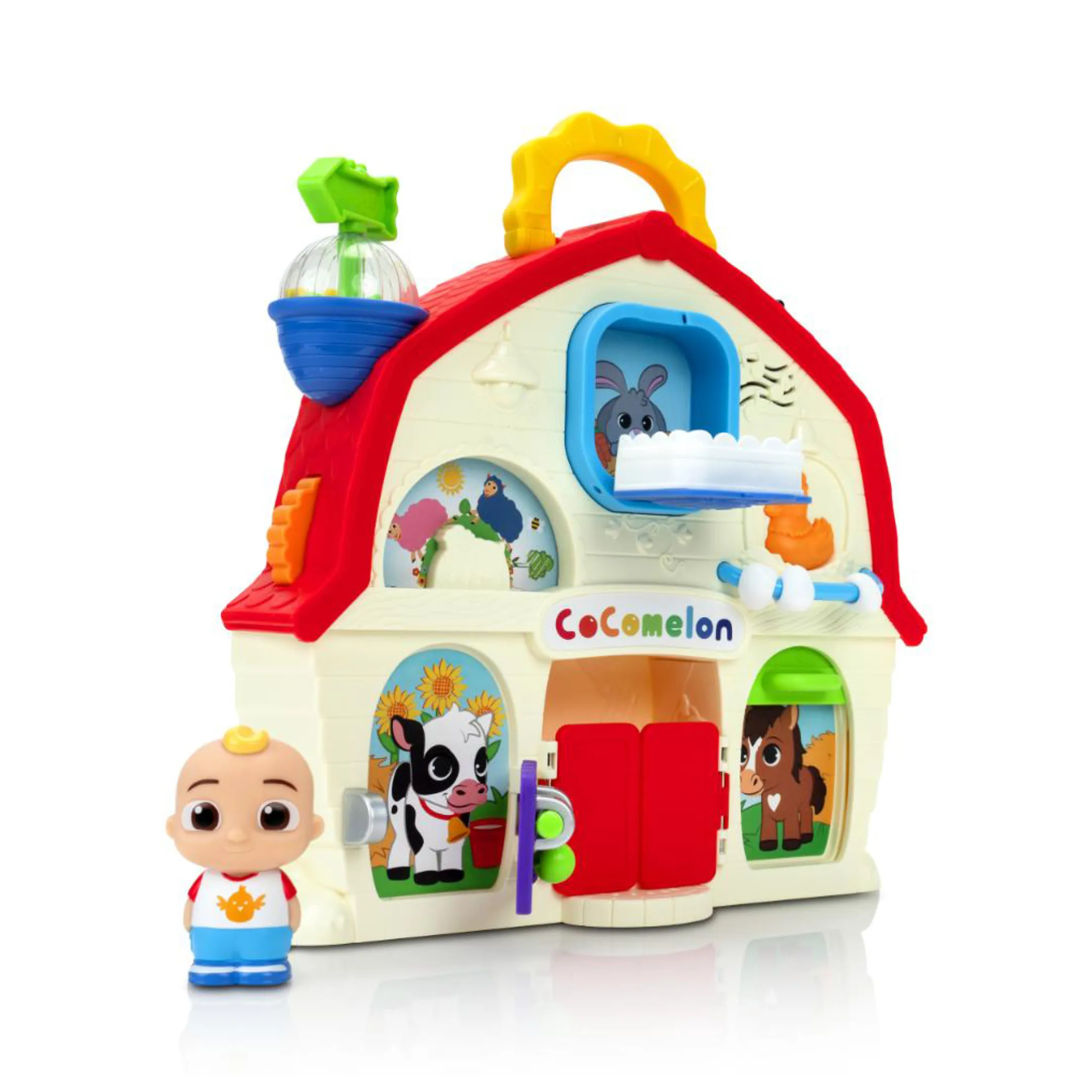 CoComelon JJ's, Musical Barn Playset, 9" On The Go Barn, 8 Sensory Features, 3 Song Clips