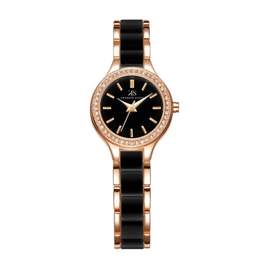 Kenneth Scott Women’s Analog Black Dial Watch, K23501-KCBB