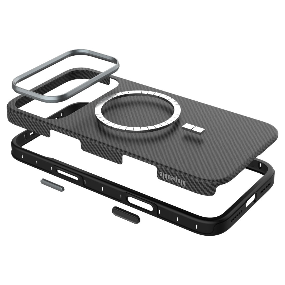 Blupebble CarbonTek Tactical Carbon Fiber Texture Case with MagSafe for iPhone 18 Pro and 18 Pro Max