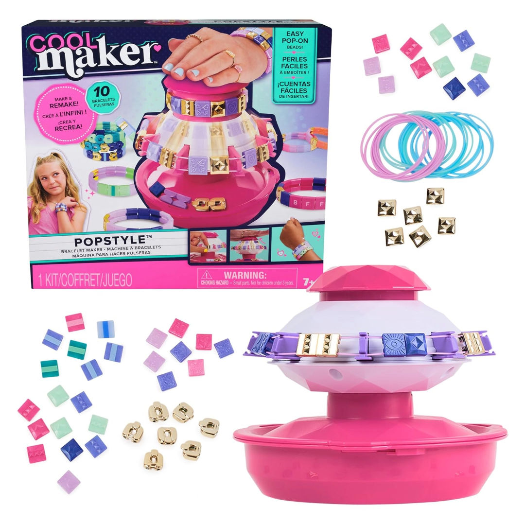 COOL Maker POPSTYLE Bracelet Maker Kit, 1 Machine With Storage, 170 Beads And 22 Reusable Elastic Bands