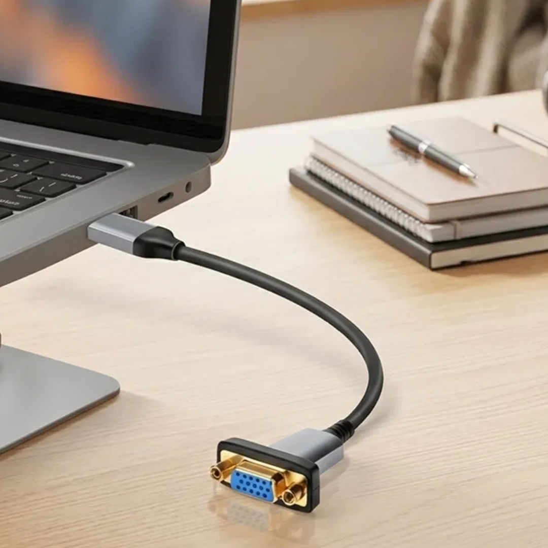 EPICARMA Full HD DisplayPort To VGA Adapter For Monitor And Projector Connection, Gray