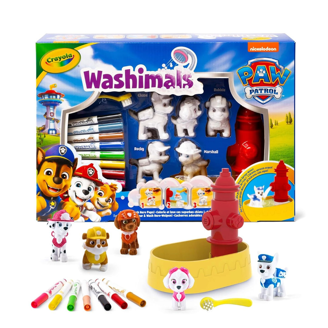 Crayola PAW PATROL Washimals Colour & Wash Hero Pups Activity Set, 5 Pups