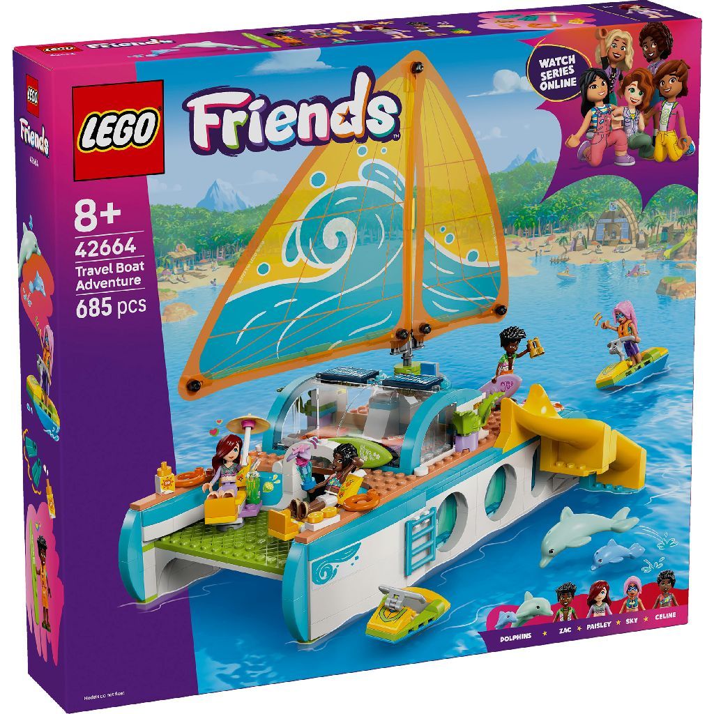 LEGO Friends Travel Boat Adventure Building Set for Ages 8+, 685 Pieces