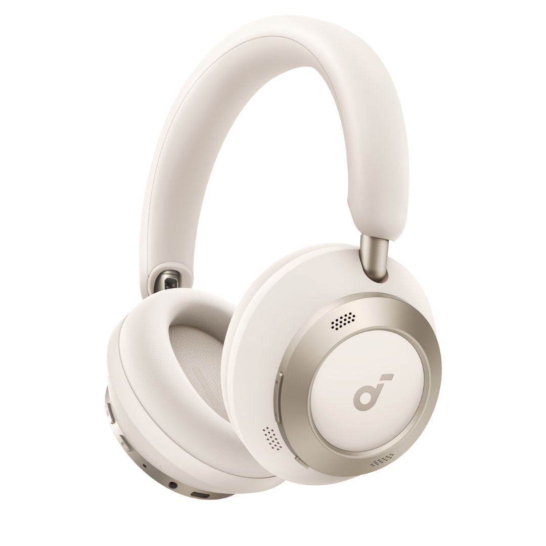 Anker Soundcore Space One Pro Wireless Headphones Adaptive ANC 3.0, Hi-Res Audio, 60H Playtime, Cream White