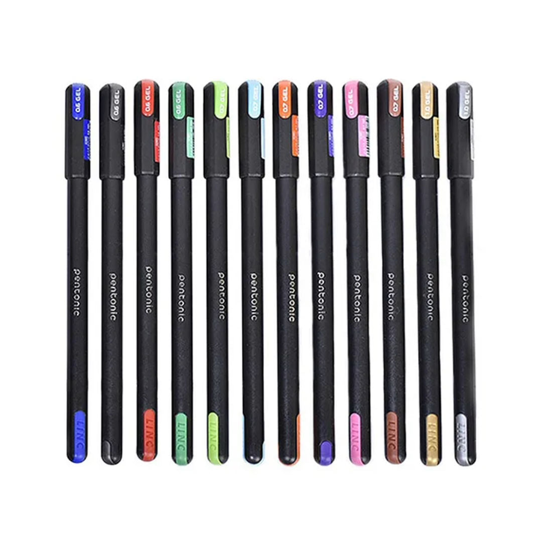 PentoniPentonic Gel Pen Assorted, 0.6/0.7/1.0mm, 12 pieces