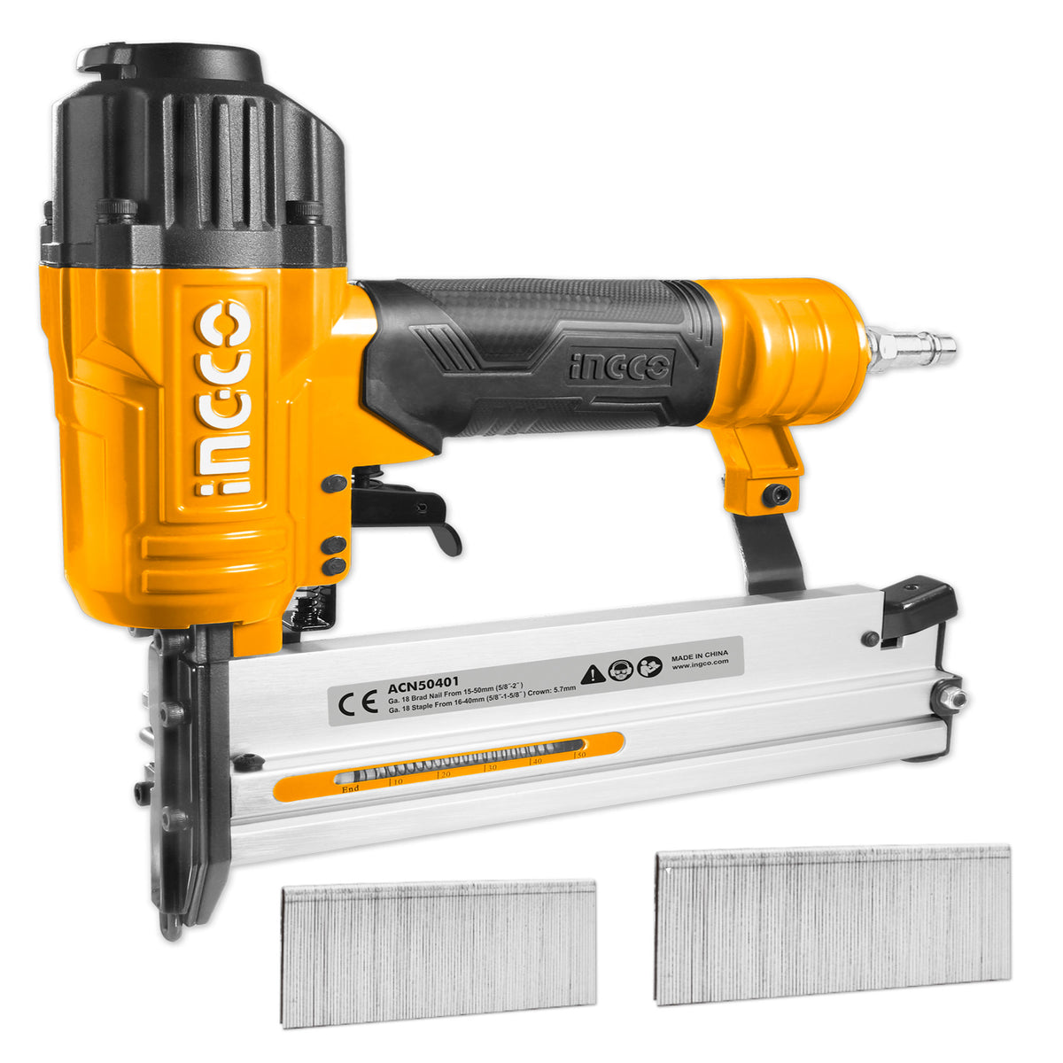 INGCO 2-in-1 Combo Brad Nailer & Stapler