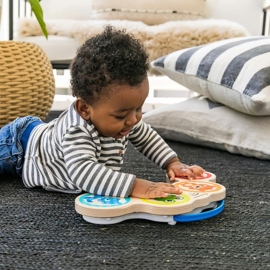 Baby Einstein Hape Magic Touch Drums Wooden Musical Toy, 6 Months+