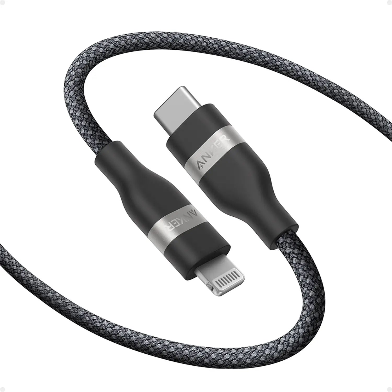 Anker USB-C to Lightning Cable 6ft Fast Charging Braided, Black
