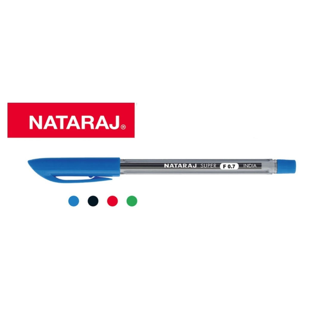 Nataraj 0.7mm Fine Ball Point Pens, 30 Pieces Pack, Blue Ink