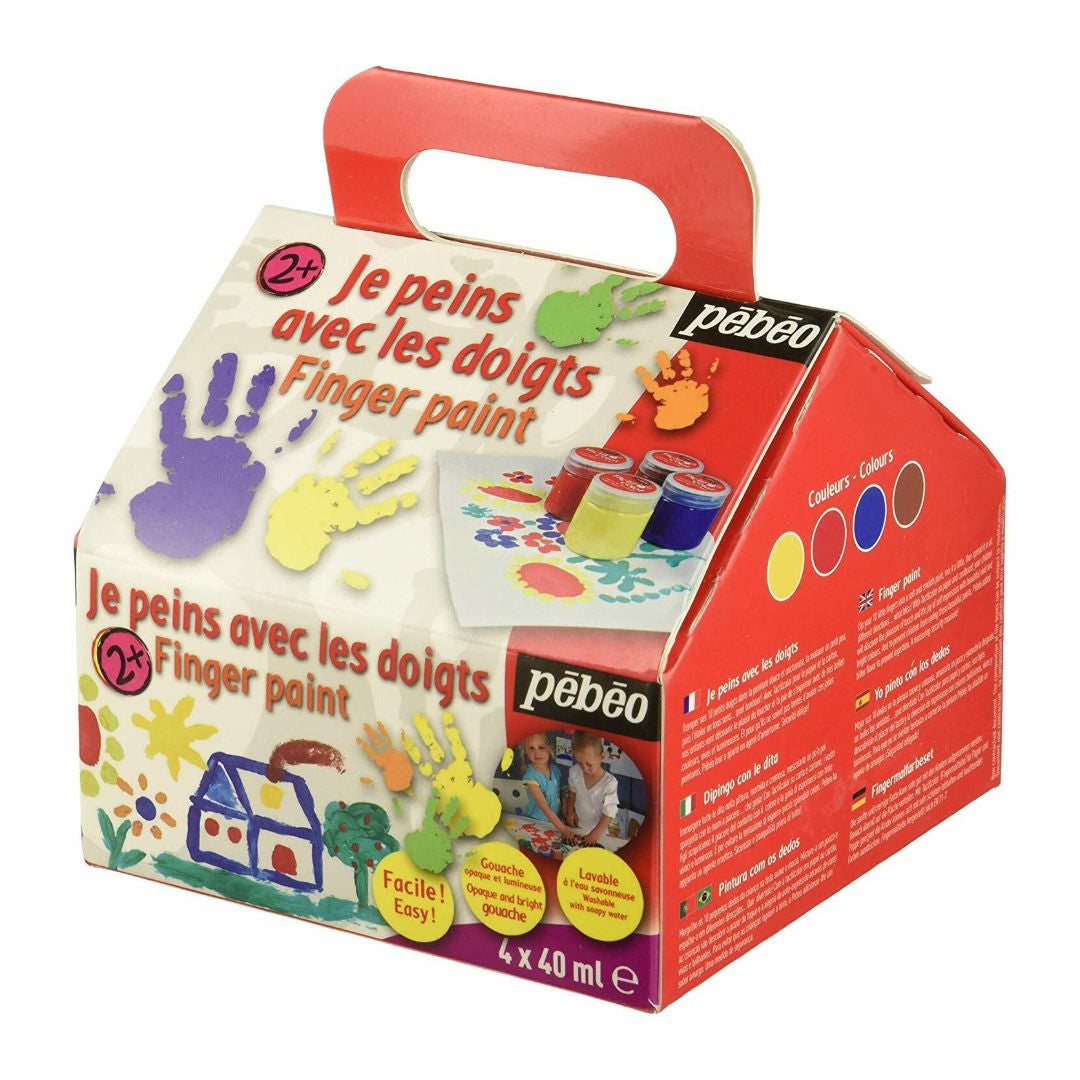 Pebeo Tactil Finger Paint Set, 4×40 ml, 633807