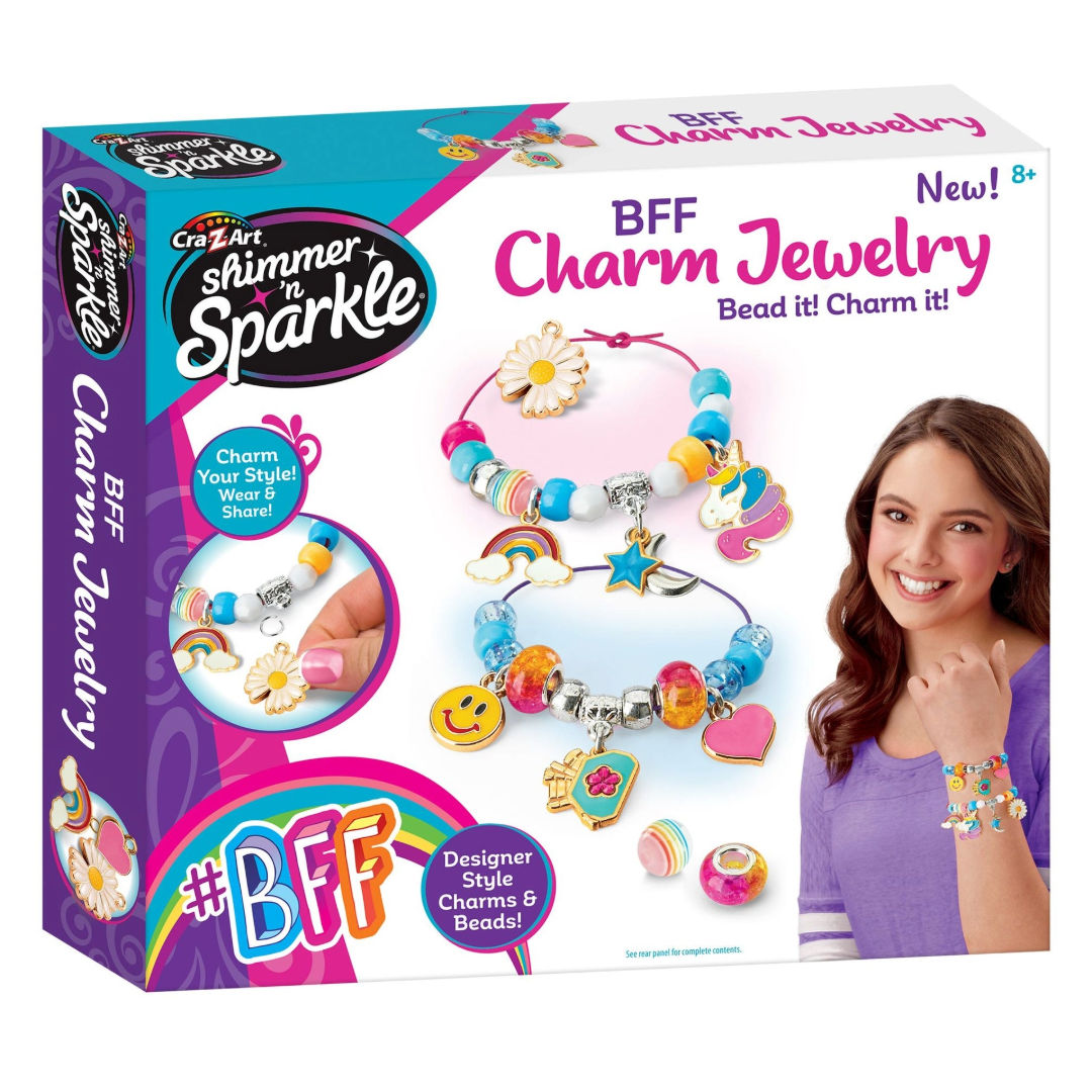 Cra-Z-Art Shimmer ‘n Sparkle BFF Charm Jewelry Craft Kit, 8+ Years