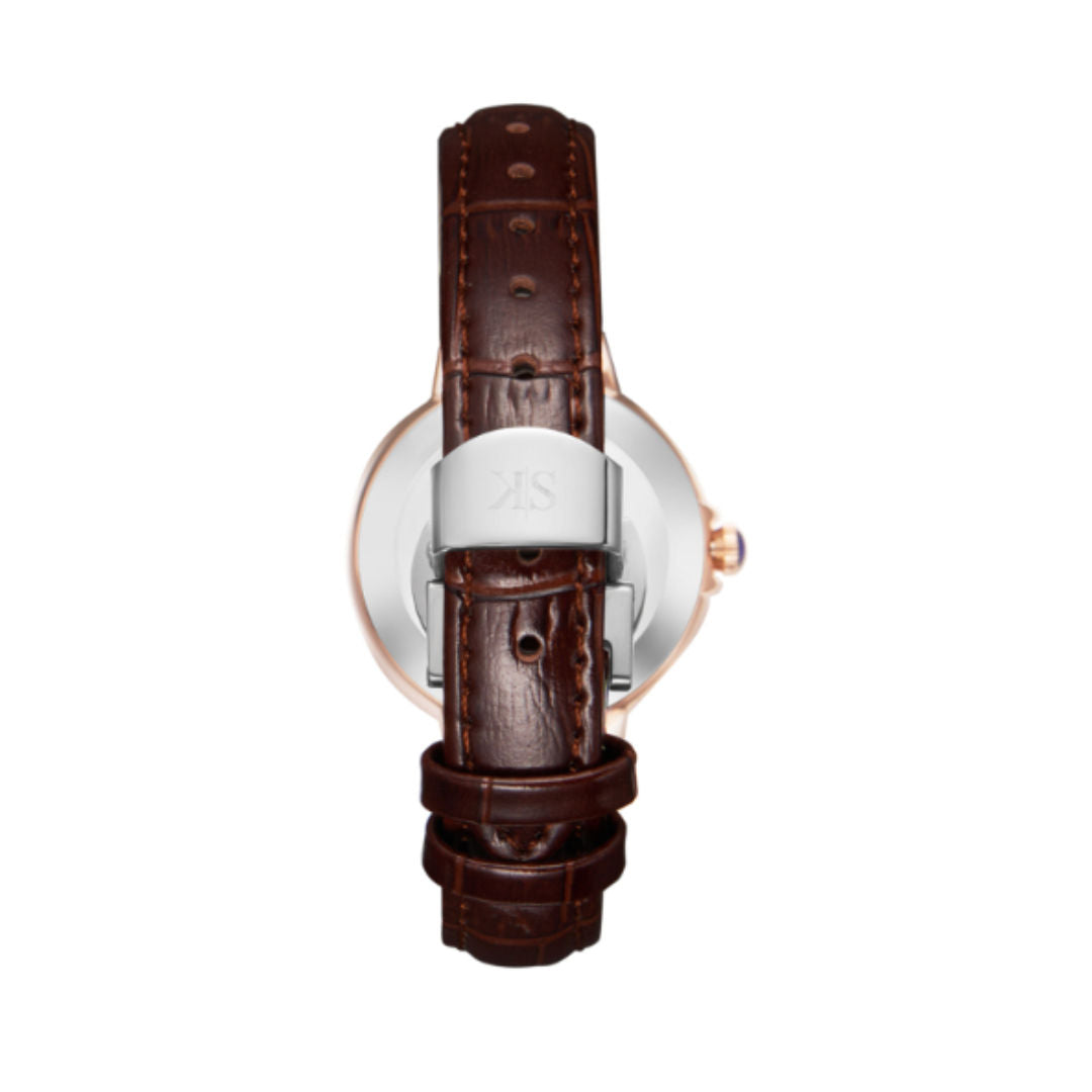 Kenneth Scott Women's Quartz Analog Watch with Genuine Leather Strap, 32 mm, K23553 Series