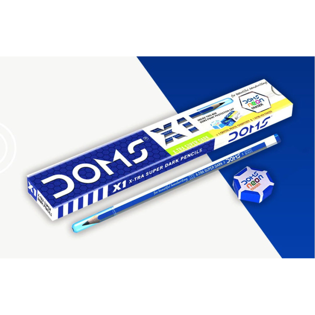 Doms 12Pieces HB2 X1 X-Tra Hexagonal Pencil