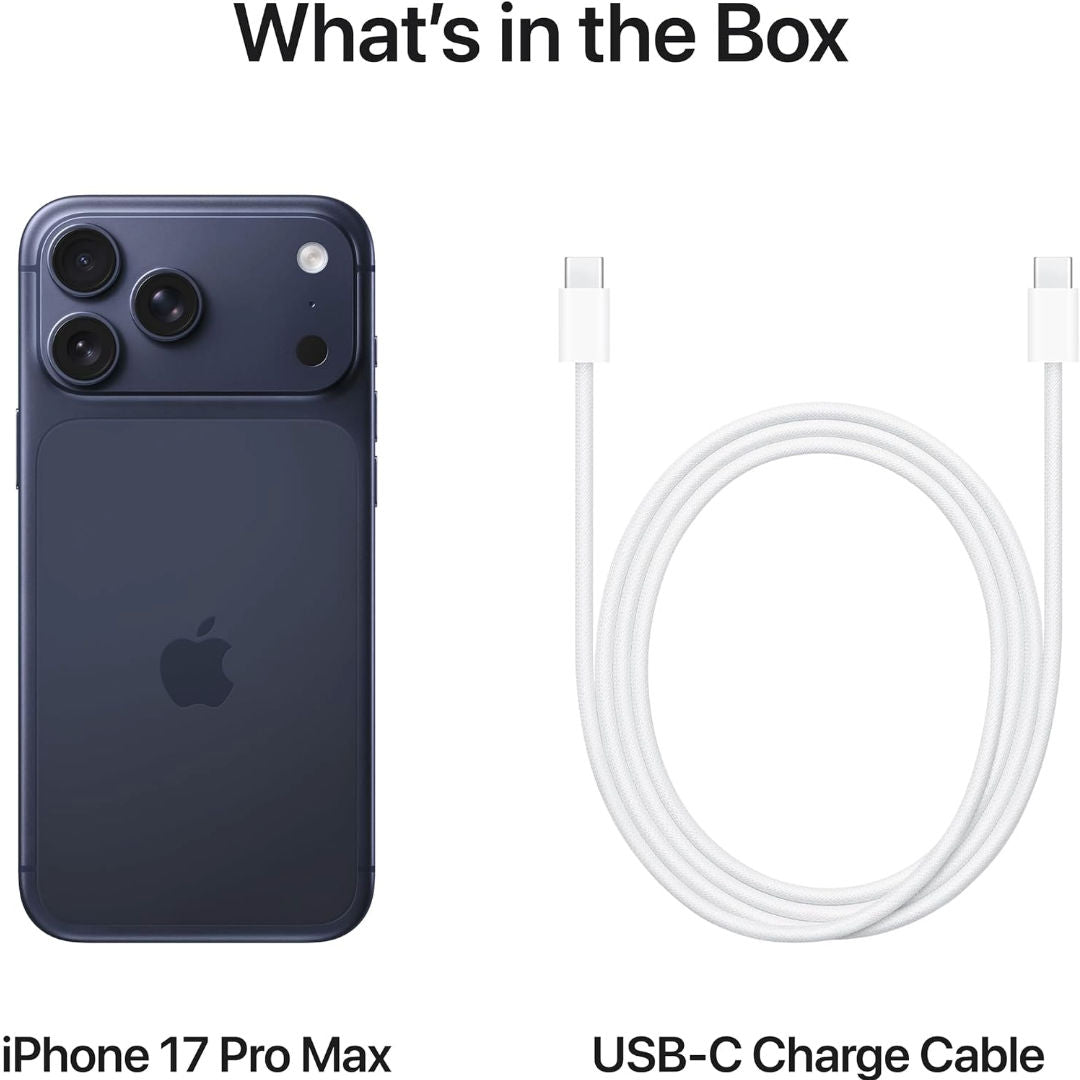 Apple iPhone 17 Pro Max, 512GB Storage, Deep Blue, 6.9" Super Retina XDR Display