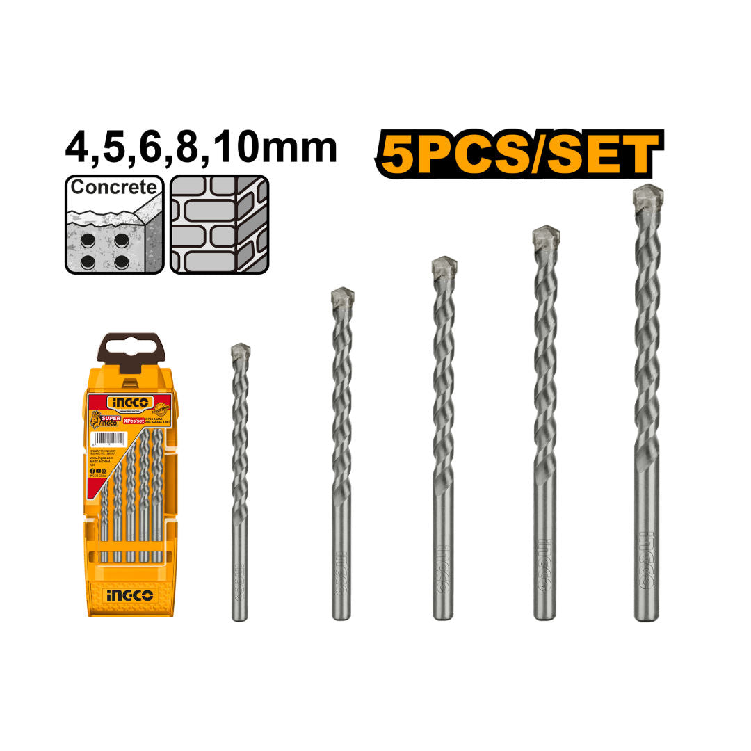 INGCO 5 Pieces Masonry Drill Bits Set