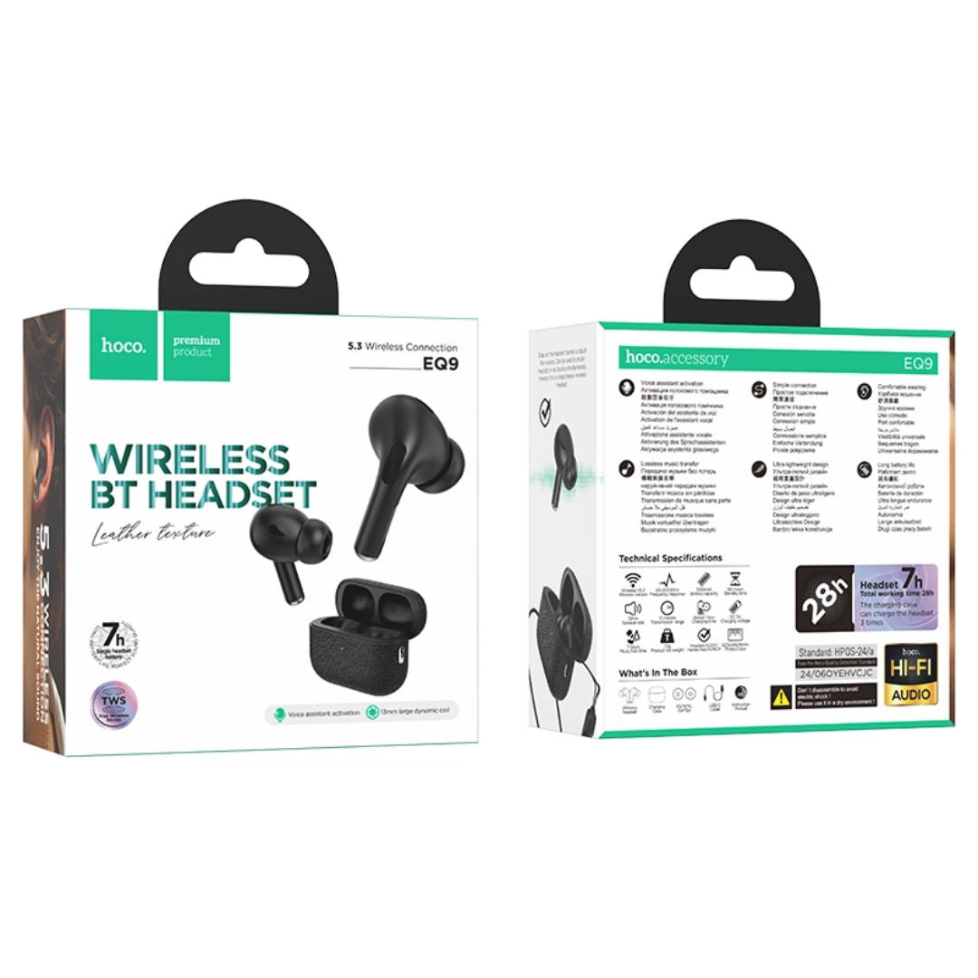 Hoco EQ9 Plus Duke True Wireless ANC Noise Reduction BT Headset, Black