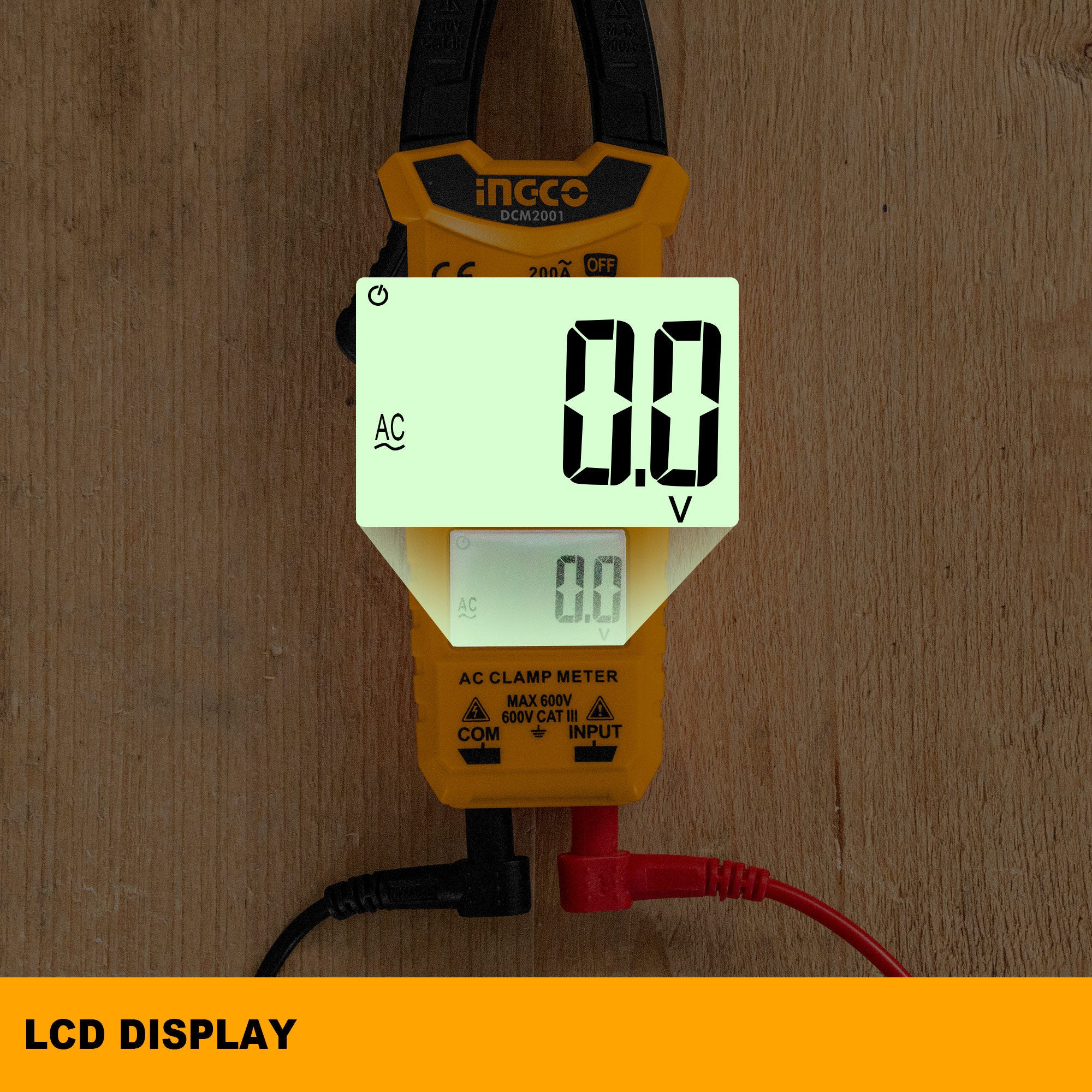 INGCO Digital AC Clamp Meter, 2000/4000 Count True RMS, AC/DC Voltage & Current Tester with NCV and Auto Power Off