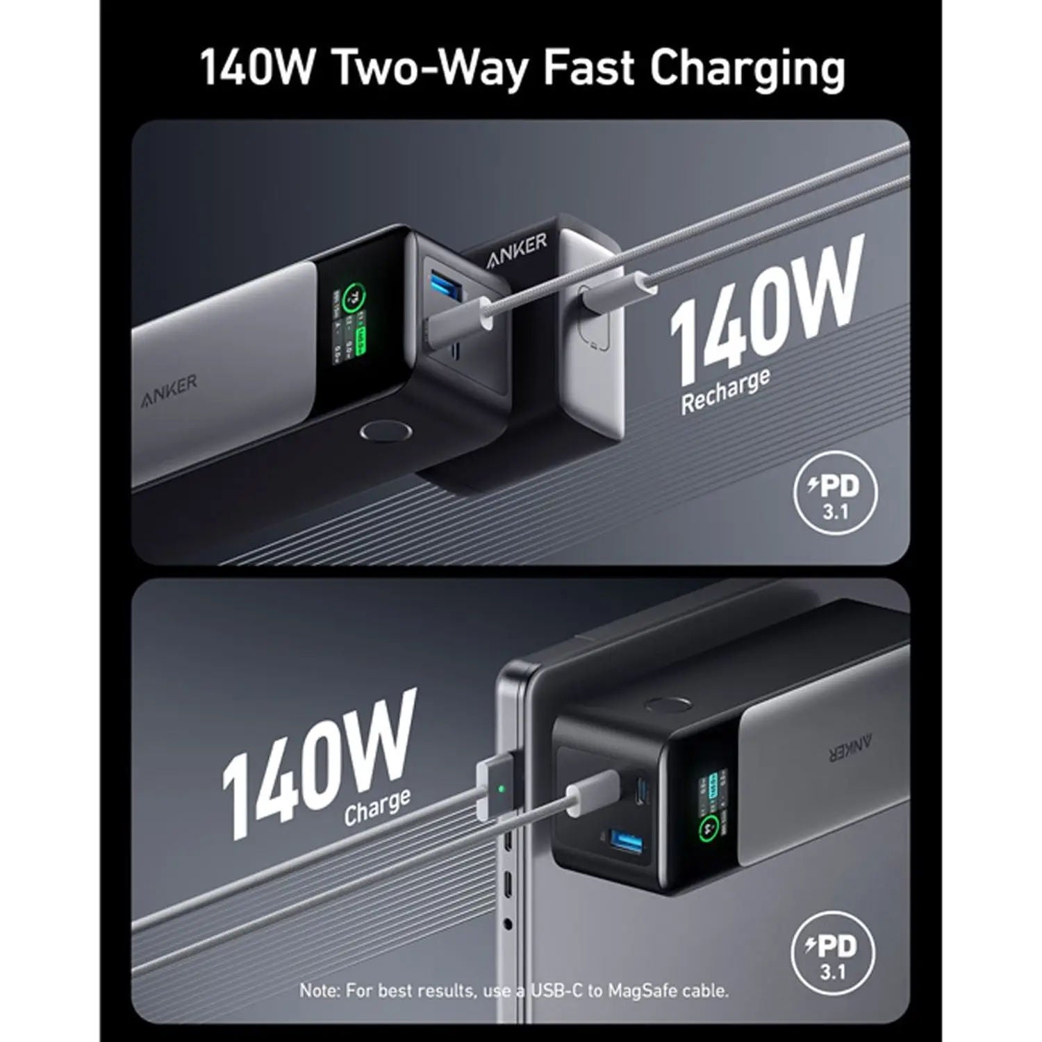 Anker 737 Power Bank Gen 2 - 24000mAh 140W, A1289011