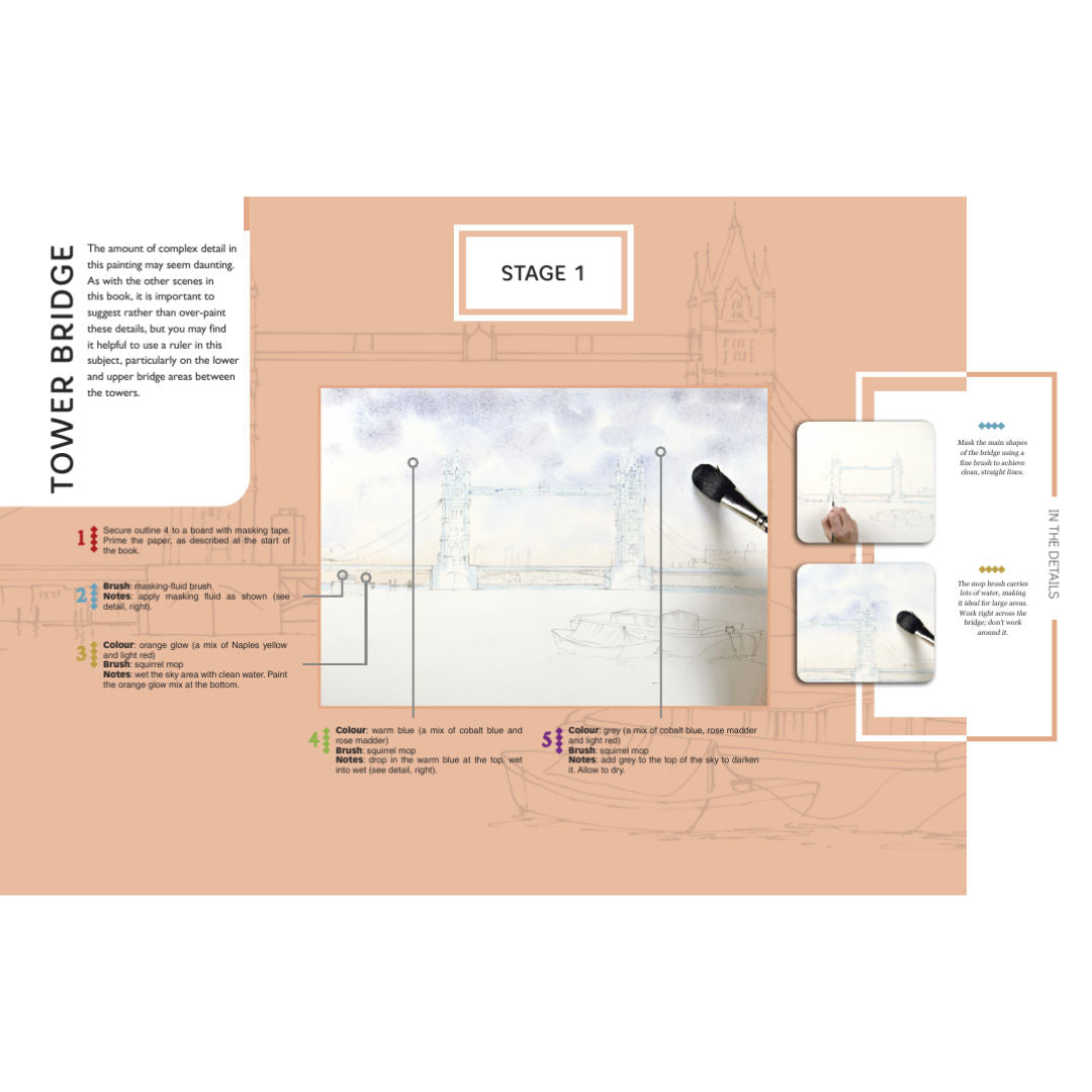 Search Press City Scenes Pad Pad Poster Creative Painting & Art Activity Book