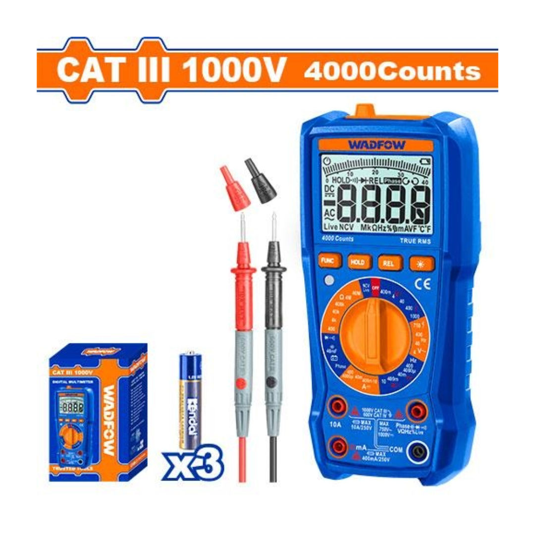 WADFOW Digital Multimeter, AC/DC Voltage, Auto Range