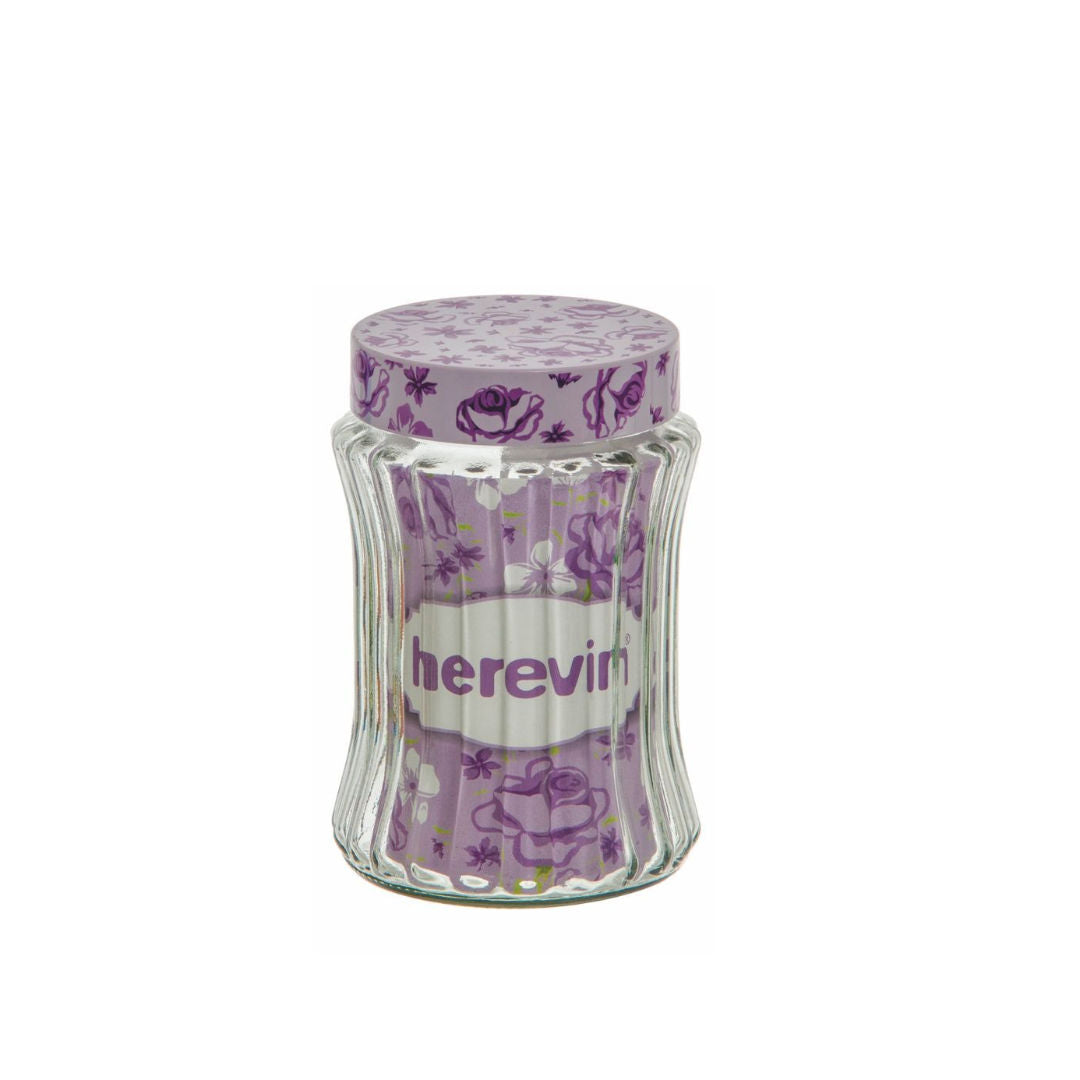 Herevin Stripes Pink Canister Airtight Storage Jar, 140404-000, 1250ml