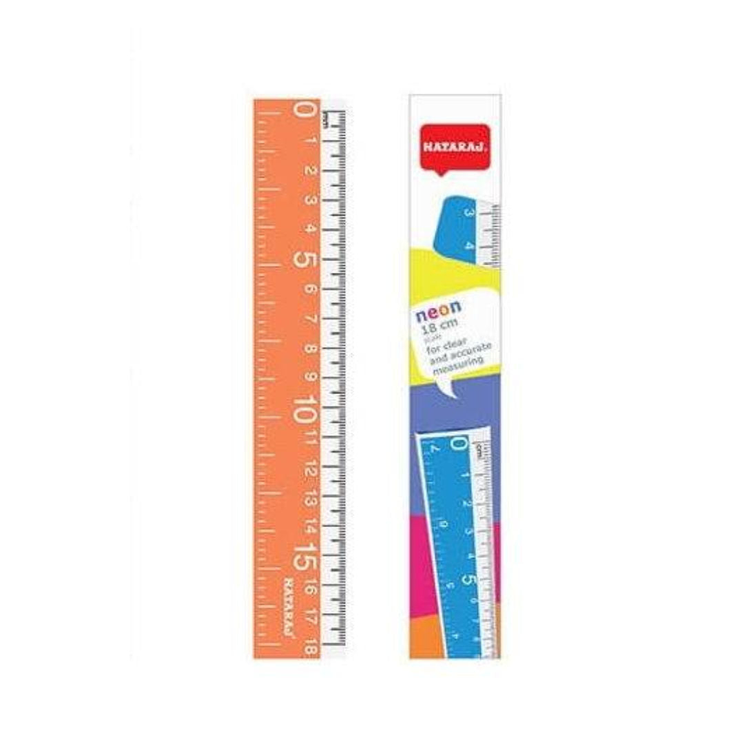 Nataraj 18cm Neon/Fluorescent Ruler, Assorted Colors