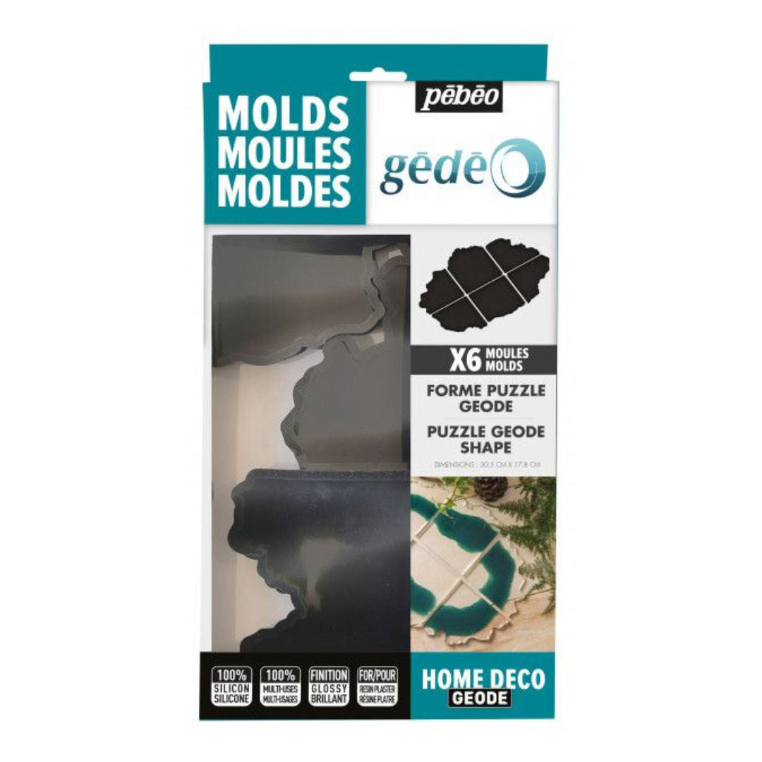Pebeo Gedeo Puzzle Tray Mould Set, 6 pieces, 766615
