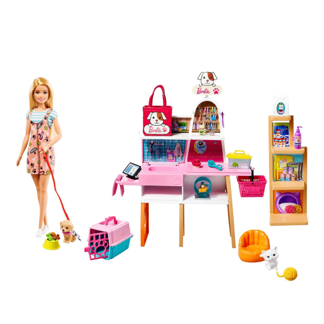 Barbie Doll And Pet Boutique Playset, For Ages 3 to 7 Years
