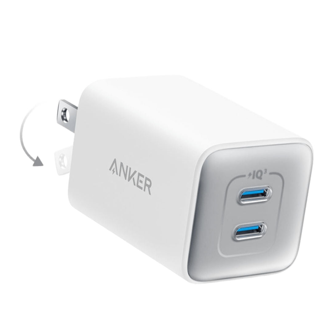 Anker 523 Nano 3 47W Charger, Dual USB-C Fast Charging, Compact GaN Charger