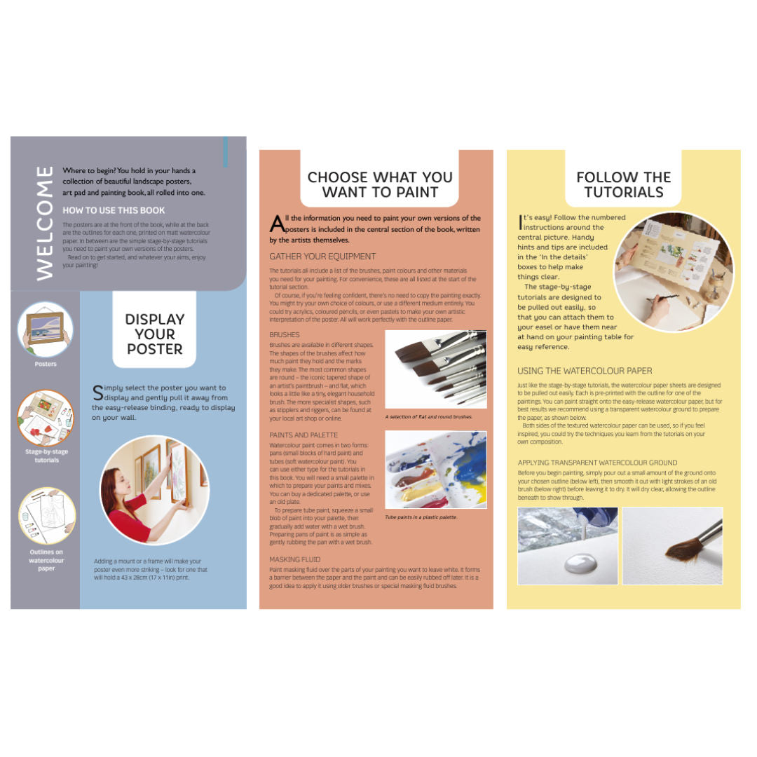 Search Press Country Scenes Paint Pad Poster Creative Painting & Art Activity Book