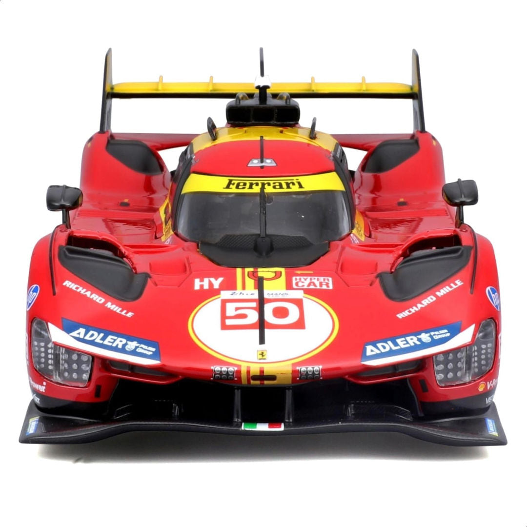 Bburago Racing 24h LeMans Hypercar 2024 Ferrari 499P #50 Antonio Fuoco Die-cast Car (1:24, Red), 14+ years