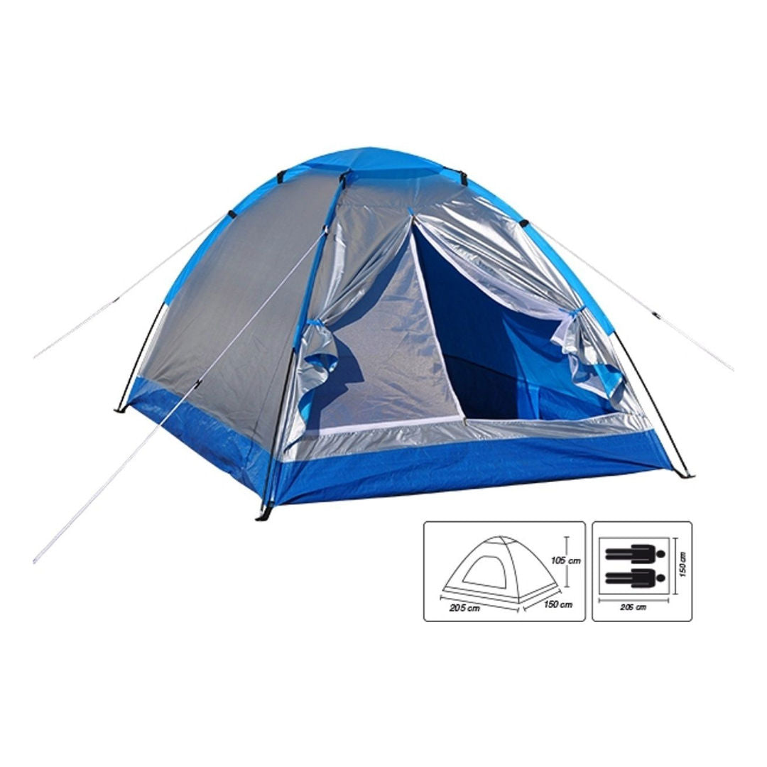 Camp Master Dome Tent 205x150x105cm, Blue & Grey