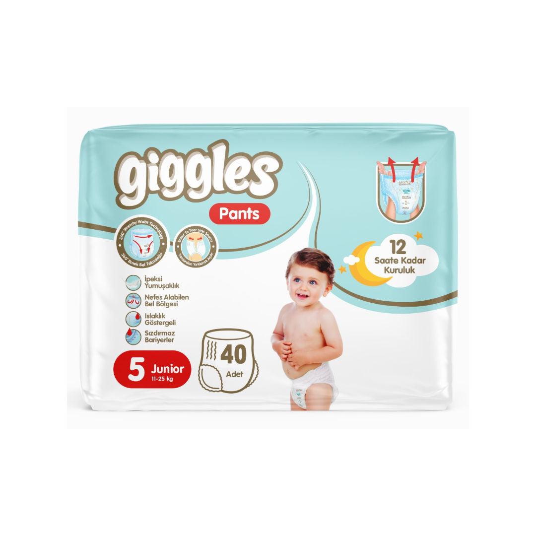 Giggles Junior Pants Diapers, Size 5, 11 to 25kg, Pack of 40