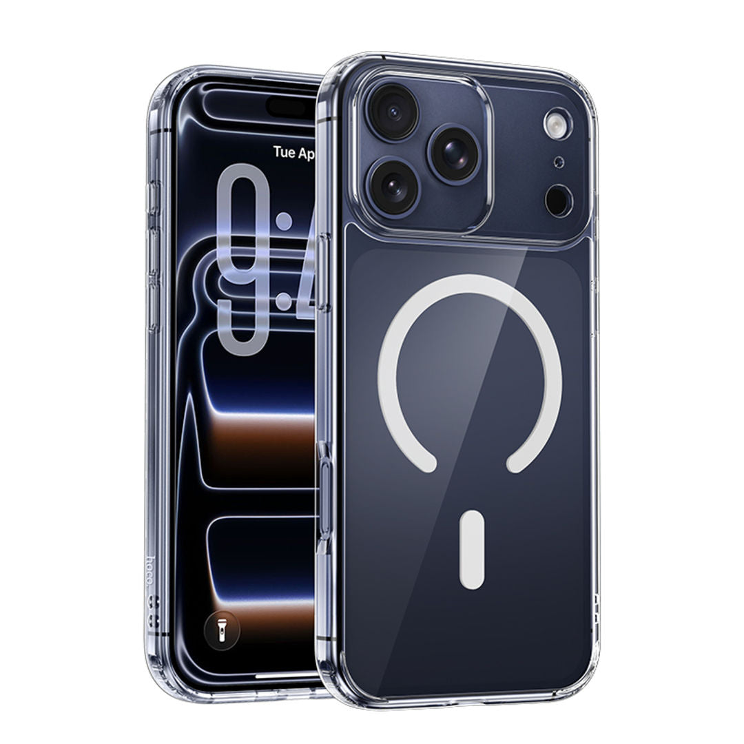 Hoco Magnetic Series Airbag Anti-Fall Protective Case for iPhone 18 Pro, iPhone 17 Pro, 4-Corner Airbags, Strong Magnetic Absorption