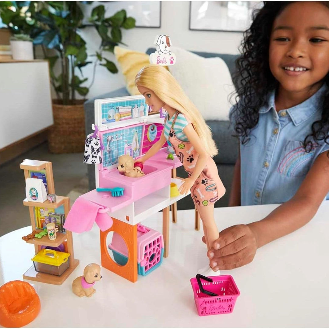Barbie Doll And Pet Boutique Playset, For Ages 3 to 7 Years