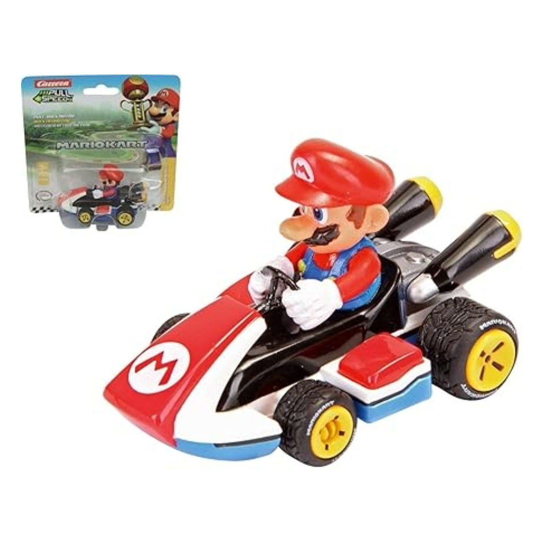 Carrera Pull N Speed Nintendo Mario Kart Mario Pull-Back Action Motor Car 1:43, Green/Blue, 3+ years