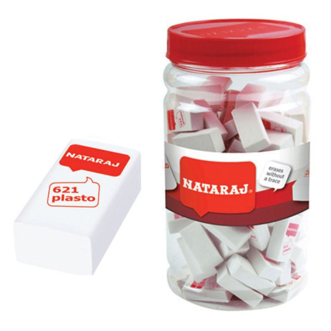Nataraj 621 Plasto Erasers Jar, 100 pieces