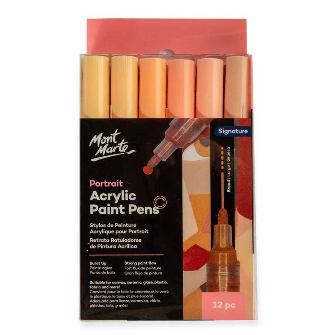Mont Marte 12-Pieces, Portrait Acrylic Paint Pens, MPN0170 P24-501