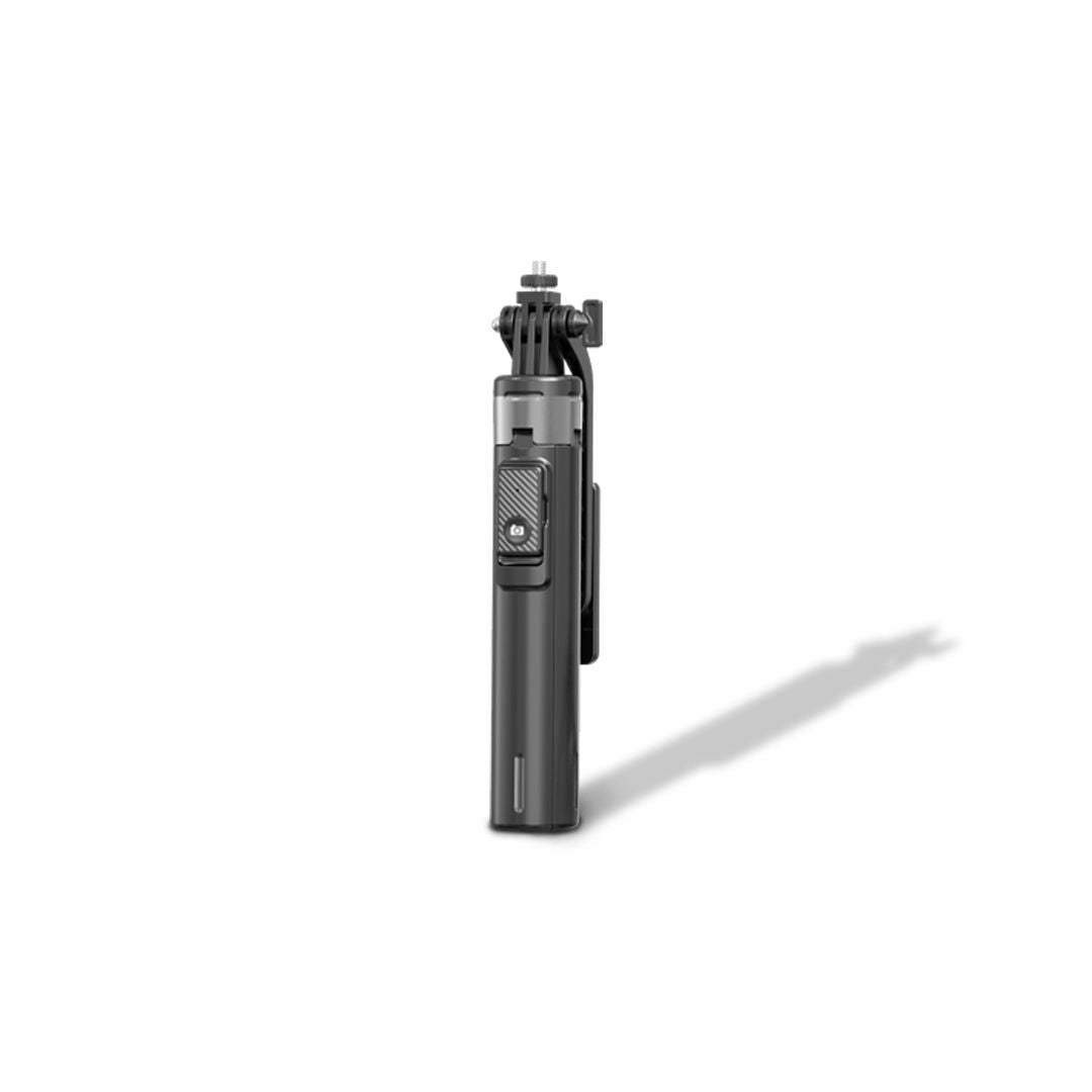 Porodo Selfie Stick 135cm Extendable with Detachable Light 4 Leg Tripod, Black