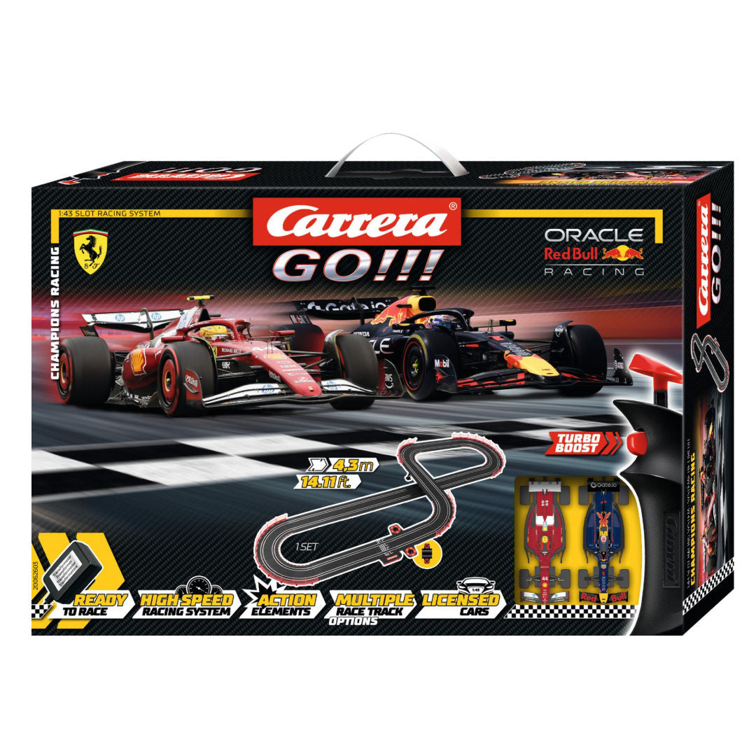 Carrera GO!!! Oracle Red Bull Champions Racing Slot Cars Racing Track Set 4.3m, 6+ years