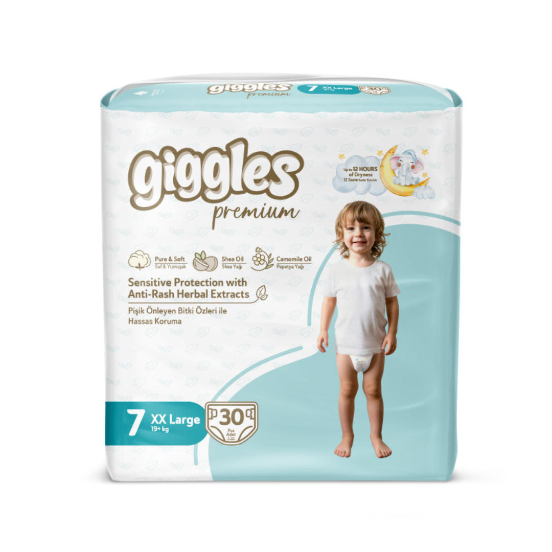 Giggles premium Jumbo Baby Diapers, Size 7, 19+ kg, Pack of 30