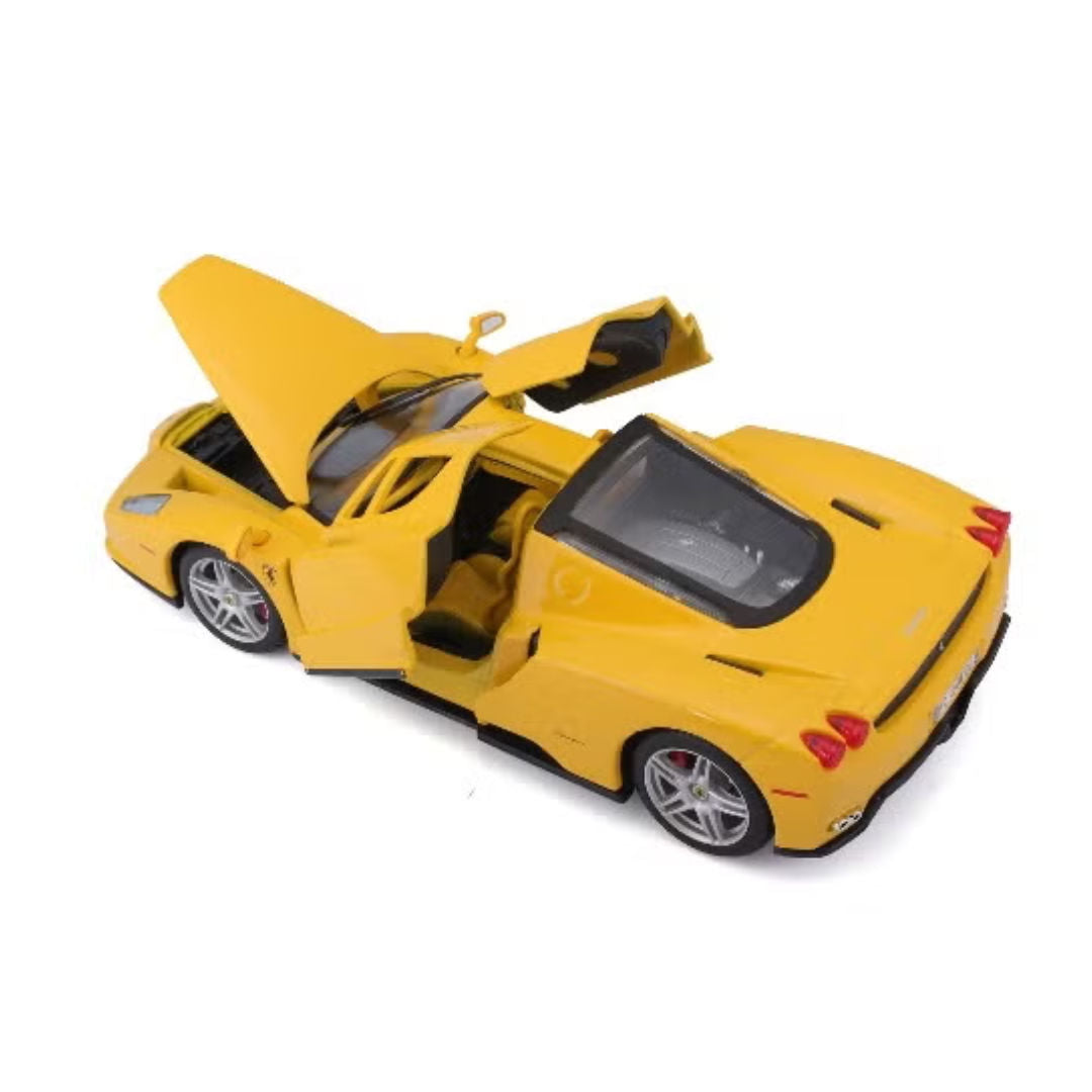 Bburago Ferrari Race & Play, Ferrari Enzo, Die-Cast Car, Yellow, 1:24