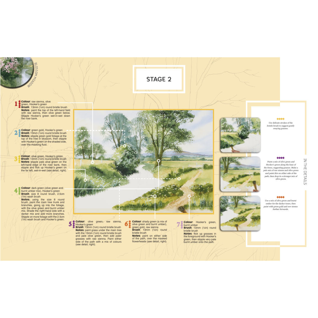 Search Press Country Scenes Paint Pad Poster Creative Painting & Art Activity Book