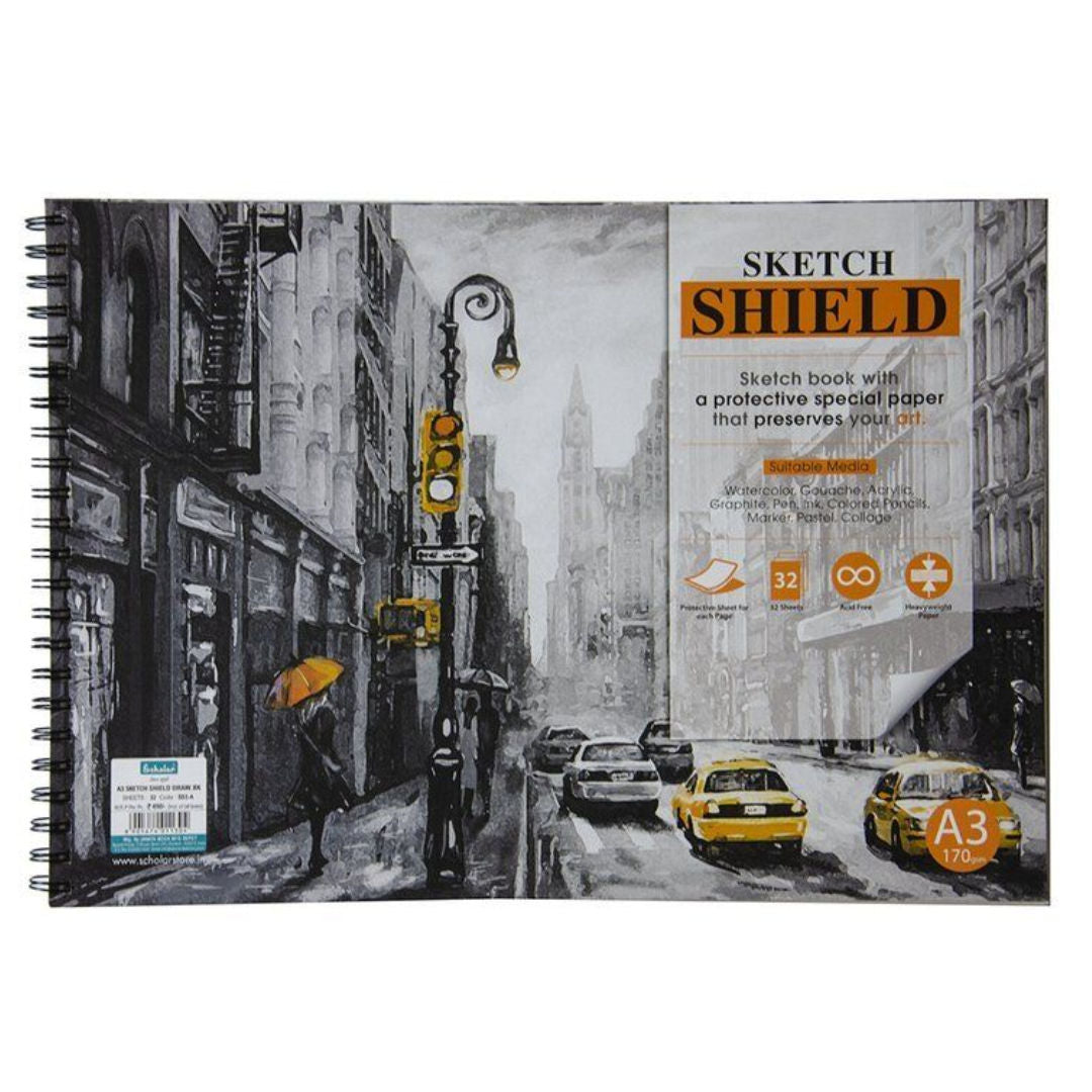 Scholar A3 Sketch Shield Pad, 170gsm, 32 Sheets, SS3-A-B
