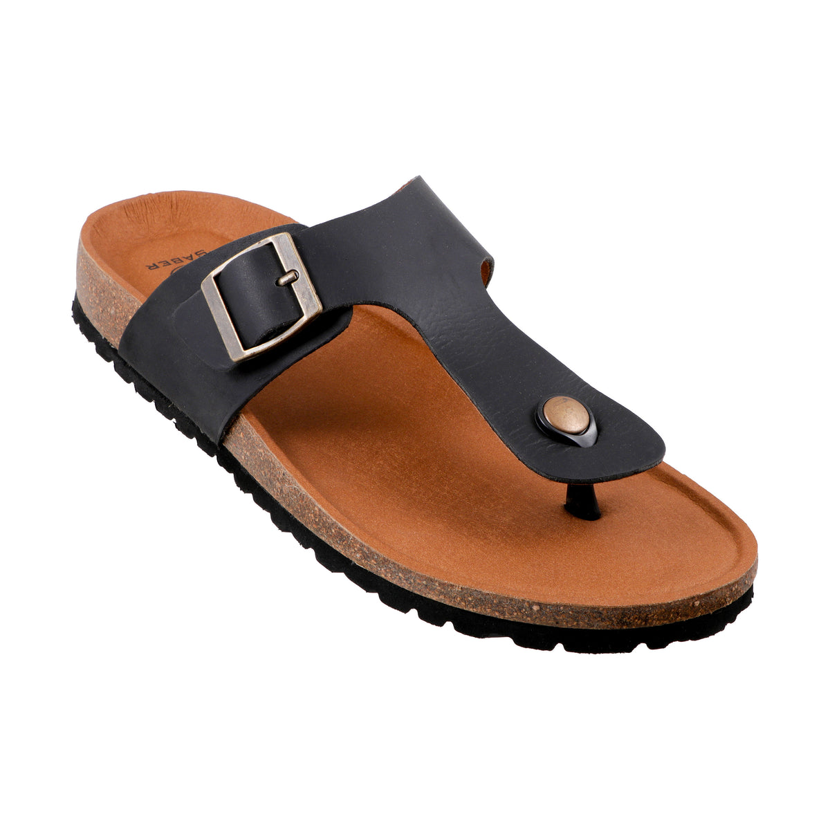 SABER BIRK -1 Men's Genuine Leather Sandals with Cork-Latex Footbed & EVA Sole